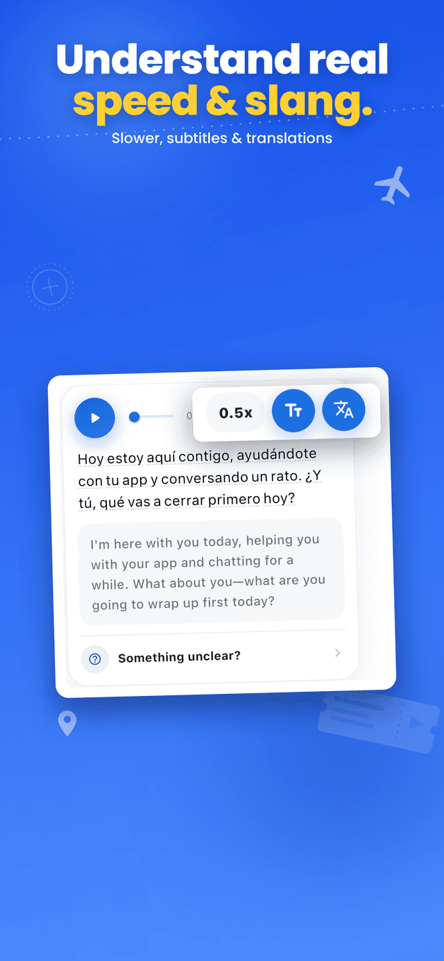 Nativia listening comprehension interface for Spanish